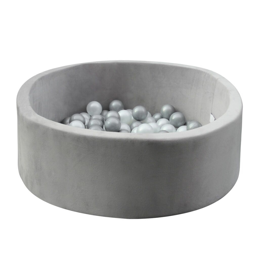 2Kids Toys - Piscina asciutta per bambini con palline, Ø 90 cm, grigio