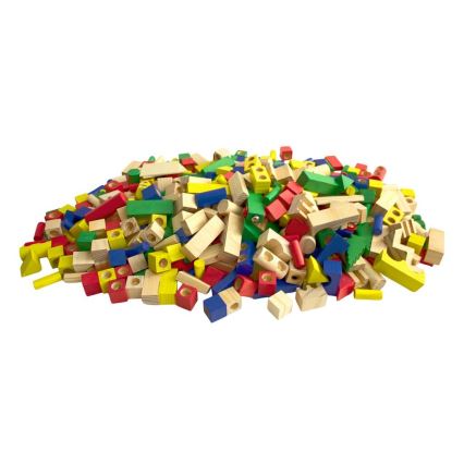 2Kids Toys - Set di 500 blocchi in legno colorati