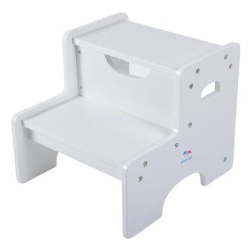 2Kids Toys - Sgabello in legno con gradino, bianco