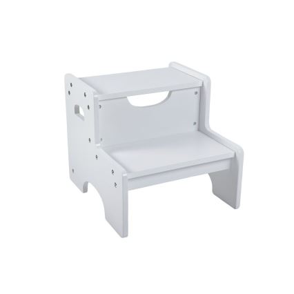 2Kids Toys - Sgabello in legno con gradino, bianco