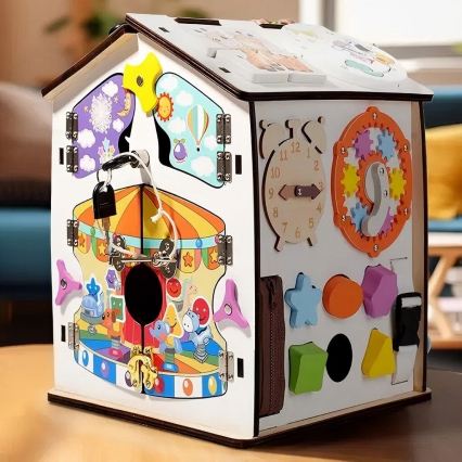 2Kids Toys - Tableau d'activités en forme de maisonnette, blanc