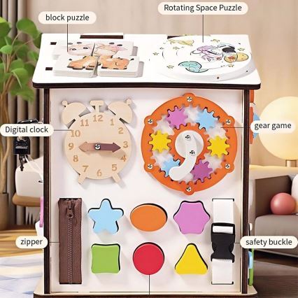 2Kids Toys - Tableau d'activités en forme de maisonnette, blanc