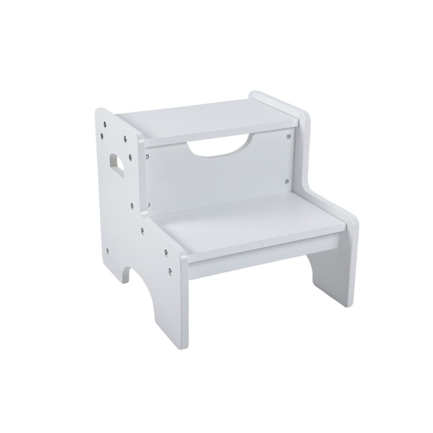 2Kids Toys - Tabouret en bois avec marchepied blanc