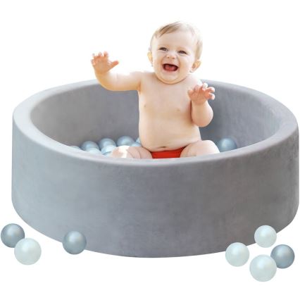 2Kids Toys - Trockenes Bällebad für Kinder, Ø 90 cm, grau