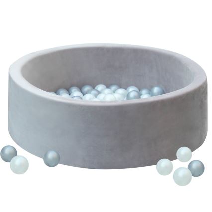 2Kids Toys - Trockenes Bällebad für Kinder, Ø 90 cm, grau