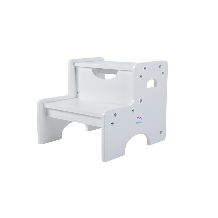 2Kids Toys - Weißer Holzhocker mit integrierter Trittstufe