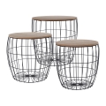 3er-Set Couchtische BRISO Ø 31/38/42,5 cm, braun/schwarz