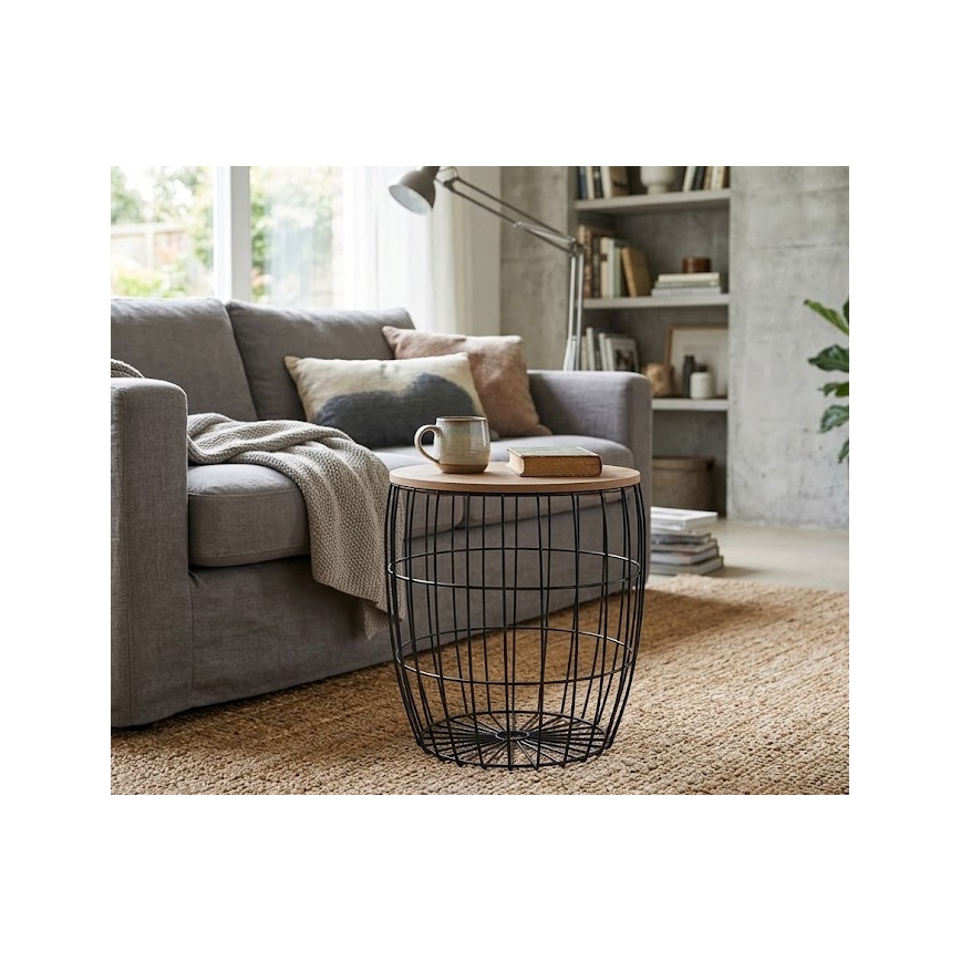 3er-Set Couchtische BRISO Ø 31/38/42,5 cm, braun/schwarz