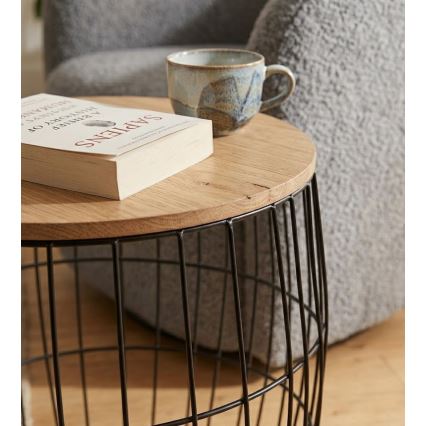 3er-Set Couchtische BRISO Ø 31/38/42,5 cm, braun/schwarz