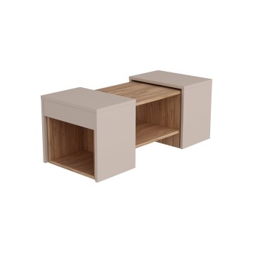 3er-Set Couchtische SOLIS 45/45/100x30/30/40 cm beige/Fichte