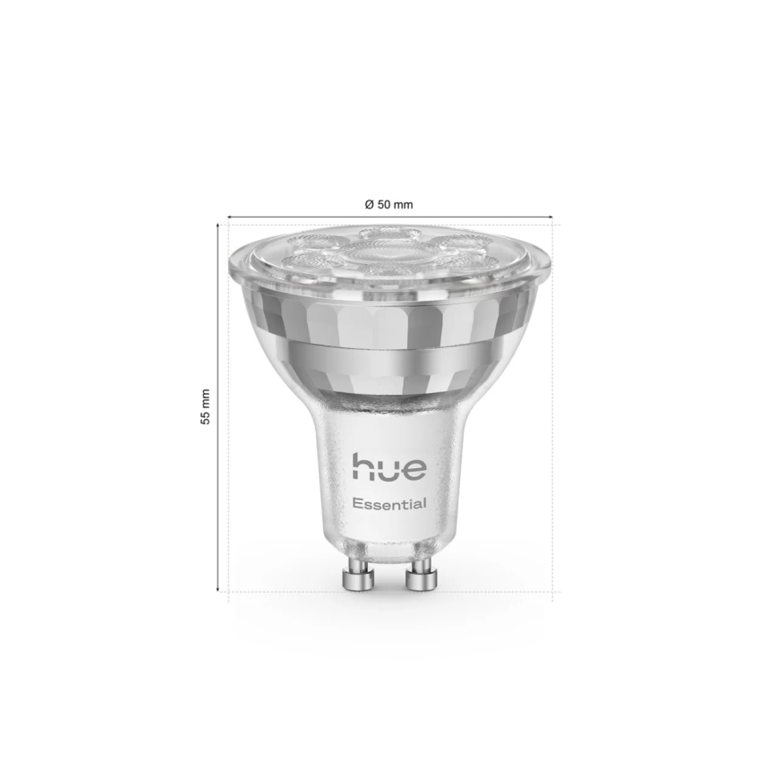 3er-Set dimmbares LED-Leuchtmittel Philips Hue White And Color Ambiance Essential GU10/4,7W/230V 2200-6500K