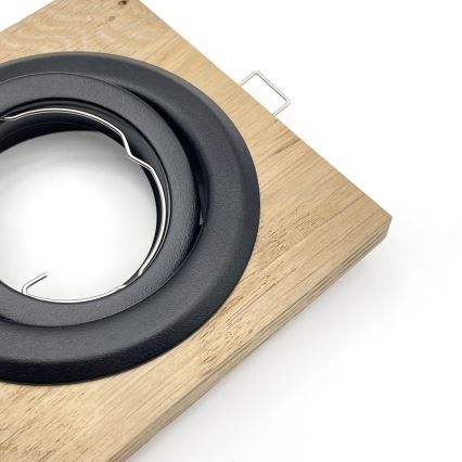 3er-Set Einbauleuchte TOBBY 1xGU10/20W/230V 11,5x11,5 cm Eiche/Schwarz