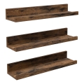 3er-Set Wandregal SHELFY 38x5x10 cm, braun