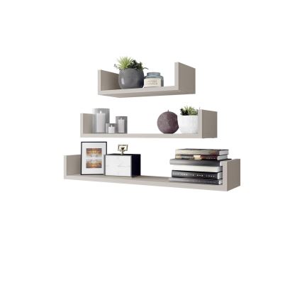 3er-Set Wandregale TRIO 40/60/80 x 11 x 18 cm, kaschmir