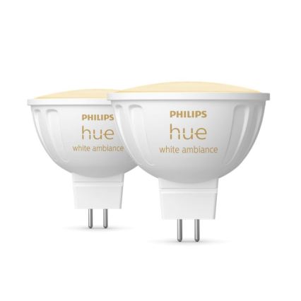 4er-Set dimmbare LED-Leuchtmittel Philips Hue WHITE AMBIANCE GU5,3/MR16/5,1W/12V 2200-6500K