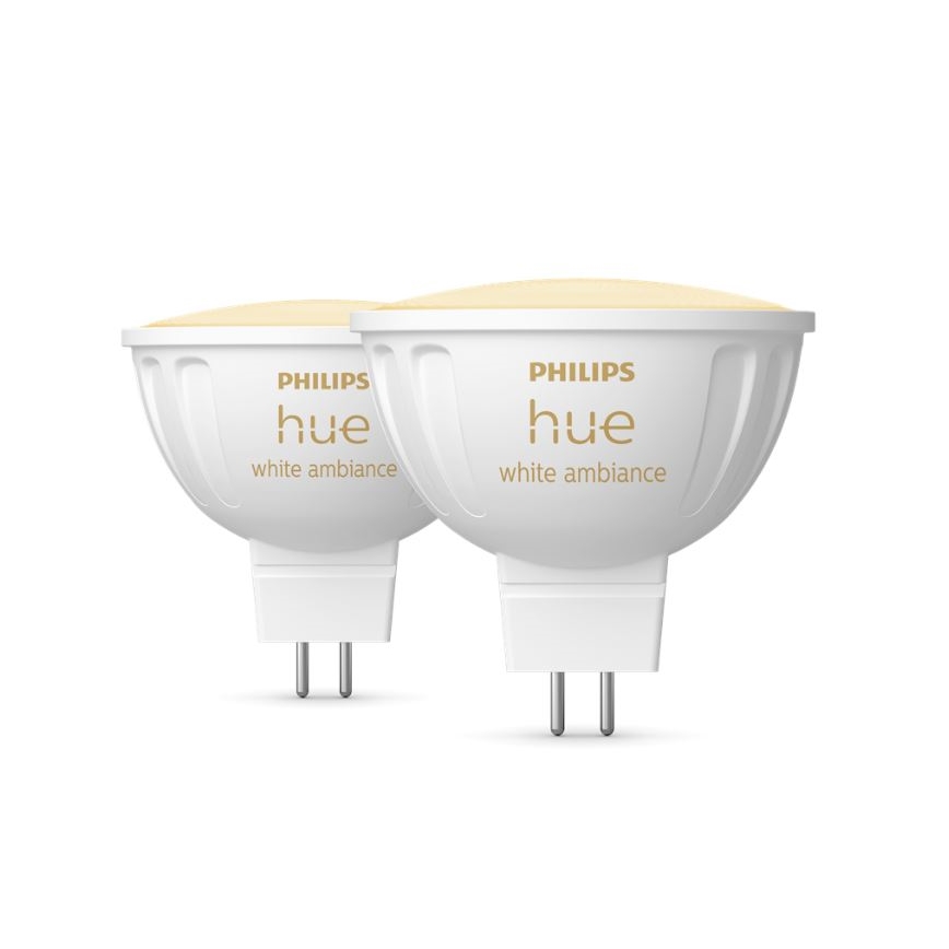4er-Set dimmbare LED-Leuchtmittel Philips Hue WHITE AMBIANCE GU5,3/MR16/5,1W/12V 2200-6500K