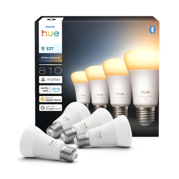 4er-Set Philips Hue WHITE AMBIANCE dimmbare LED-Leuchtmittel E27/6W/230V 1000-20000K