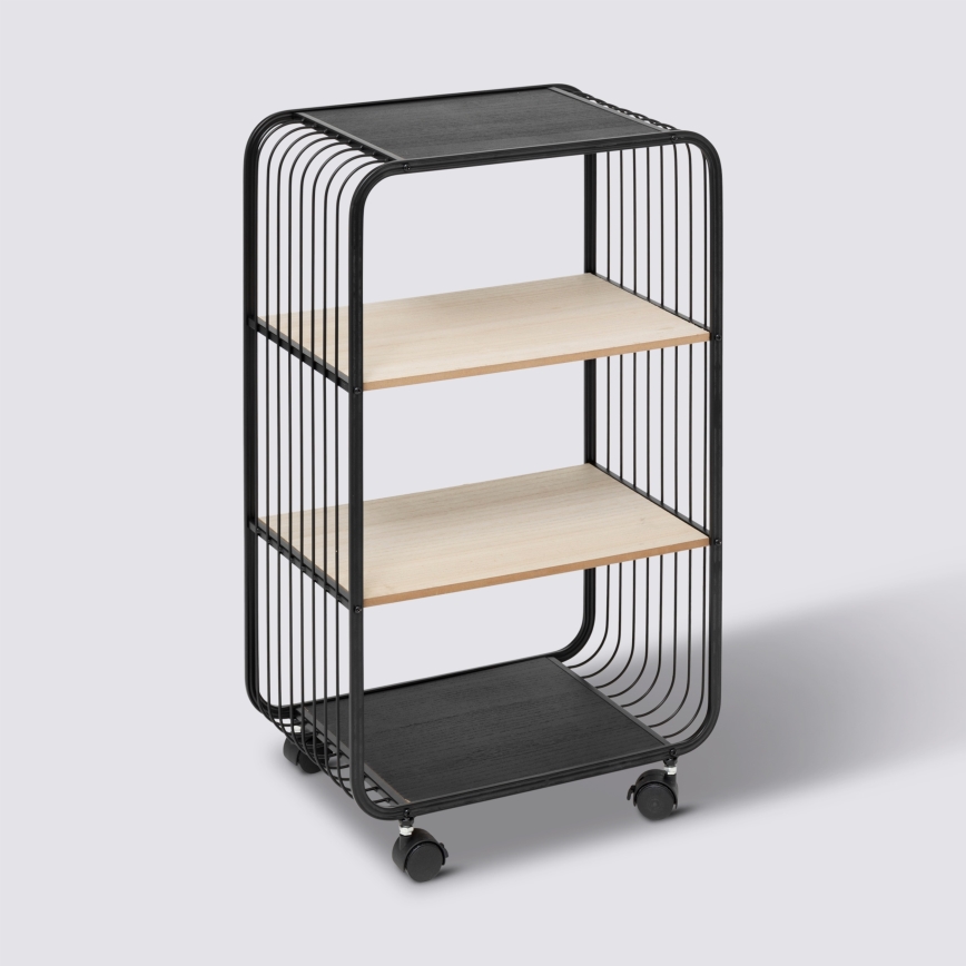 5five - Desserte/étagère mobile COLGE 74x43 cm noir/beige