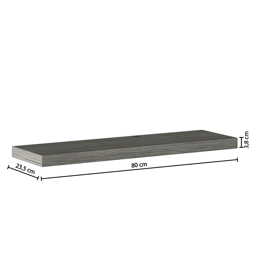 5five - Étagère murale HYLE 80x24 cm chêne gris
