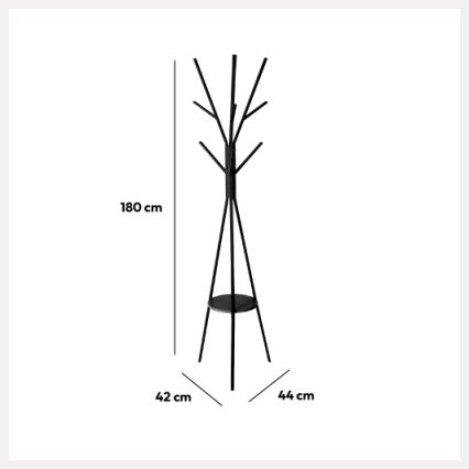 5five - Freistehender Garderobenständer TASO 180 x 44 cm, schwarz