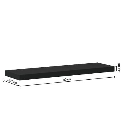 5five - Mensola da parete HYLE 80x24 cm nera