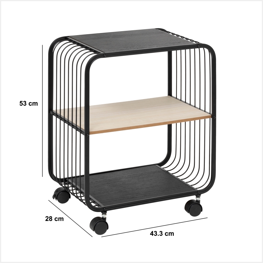 5five - Serviertisch/mobile Ablage COLGE 53x43 cm schwarz/beige