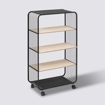 5five - Serviertisch/mobiler Regalwagen COLGE 97x55 cm schwarz/beige
