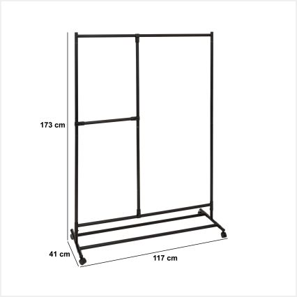 5five - Standgarderobe KENY 173x117 cm schwarz