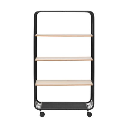 5five - Table d'appoint/étagère mobile COLGE 97x55 cm noir/beige