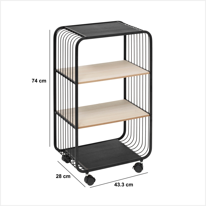 5five - Tavolino/ripiano mobile COLGE 74x43 cm nero/beige