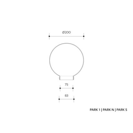 Abat-jour de rechange pour applique murale PARK E27 d. 20 cm fumé prismatique