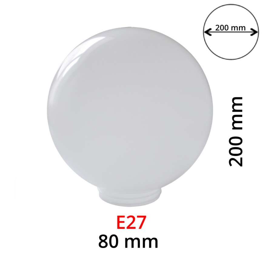 Abat-jour laiteux de rechange pour appliques murales PARK E27 d. 20 cm