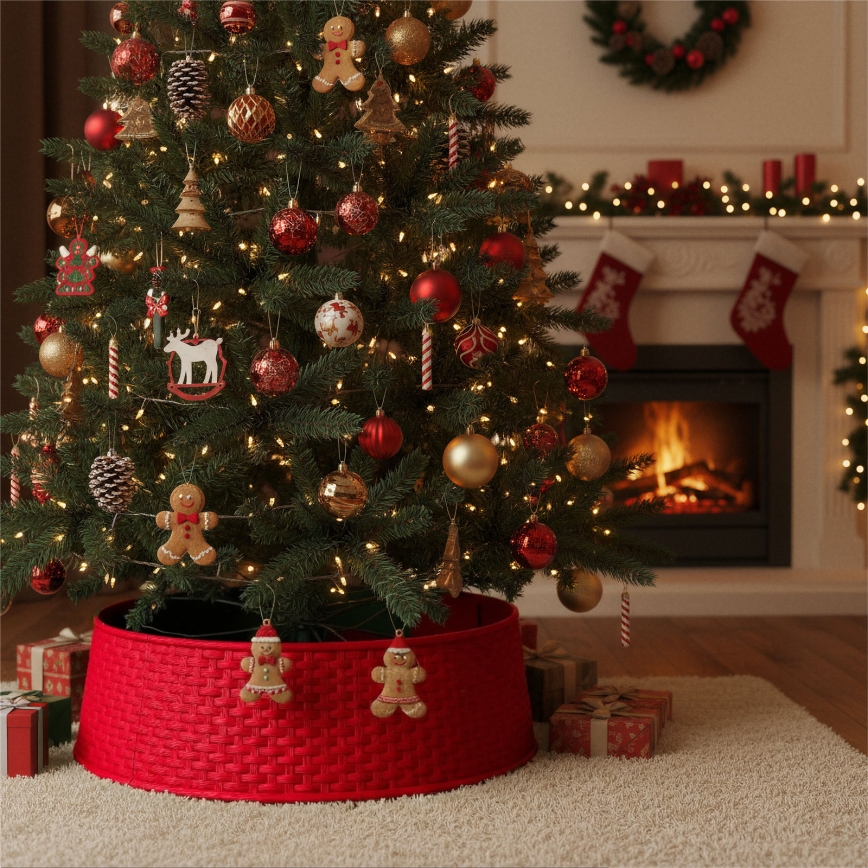 Abdeckung für Weihnachtsbaumständer, Ø 65 cm, rot