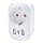 Adaptateur de voyage pour les États-Unis 230 V, 2 ports USB-A + 1 port USB-C