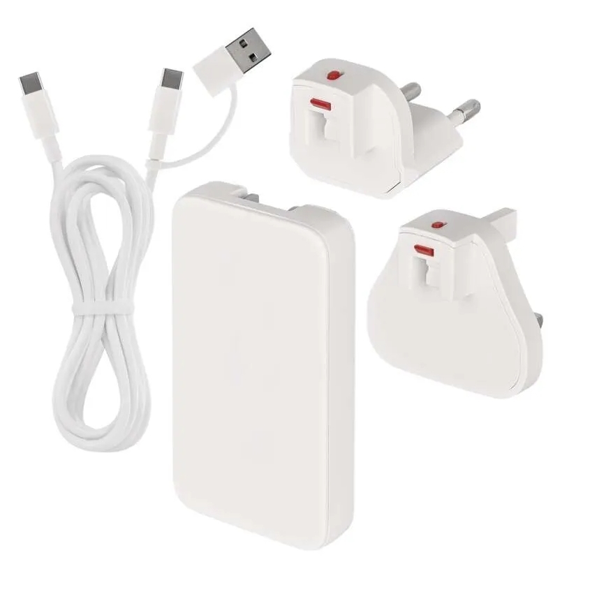 Adaptateur de voyage USB GaN à embouts interchangeables 100-250V