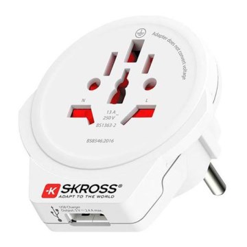 Adaptateur de voyage USB pour l'Europe — pour voyageurs étrangers en République tchèque, USB-A 12W, type E/F