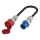 Adaptateur pour véhicules électriques CEE 16A (bleu, monophasé) vers CEE 16A