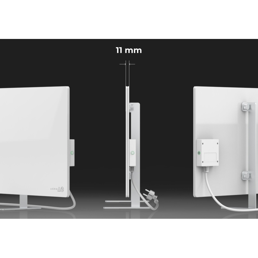 AENO - Elektrisches Smart-Infrarot-Panel 700W Timer/Thermostat IP44 Wi-fi weiß