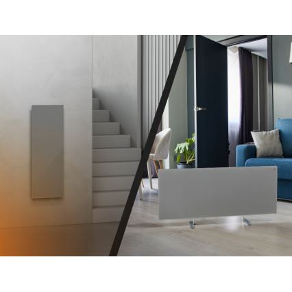 AENO - Pannello elettrico intelligente a infrarossi con LED display 700W timer/termostato IP44 Wi-fi grigio