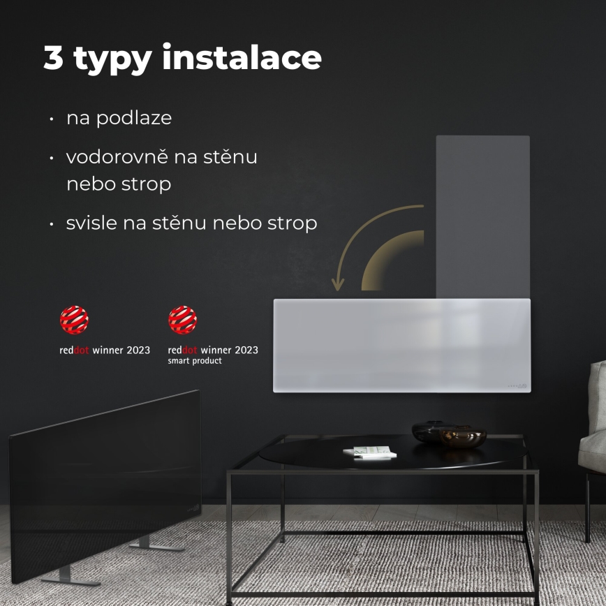 AENO - Pannello elettrico intelligente a infrarossi 700W timer/termostato IP44 Wi-fi bianco