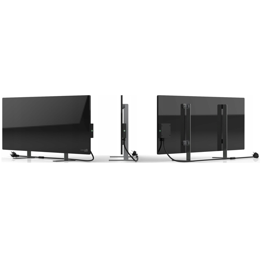 AENO - Pannello elettrico intelligente a infrarossi con LED display 700W timer/termostato IP44 Wi-fi nero