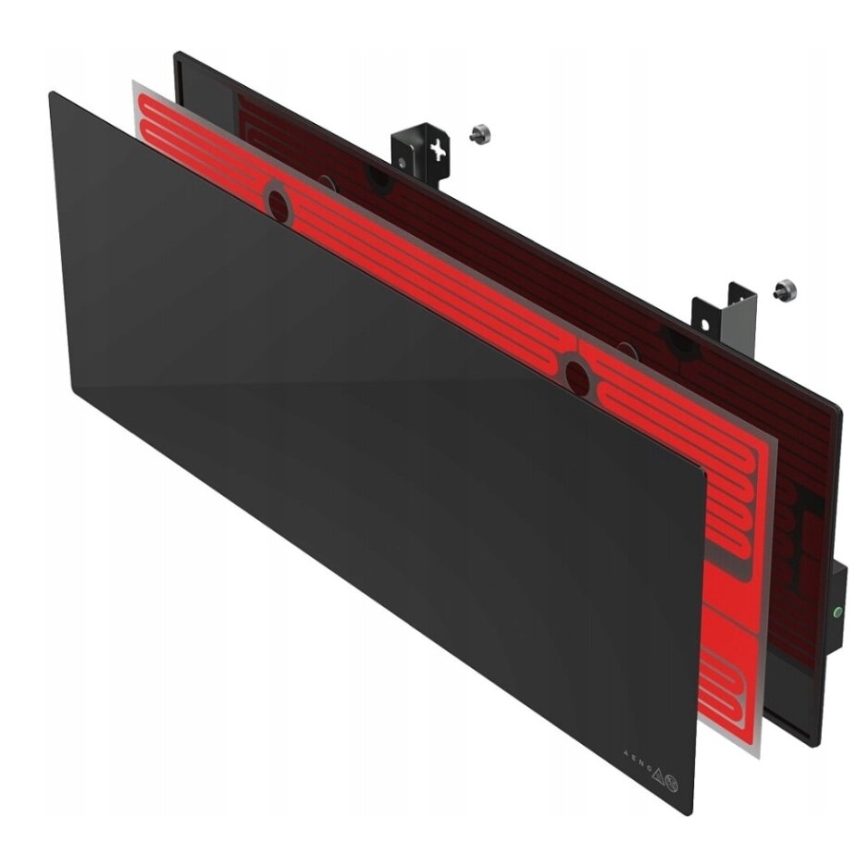 AENO - Pannello elettrico intelligente a infrarossi con LED display 700W timer/termostato IP44 Wi-fi nero
