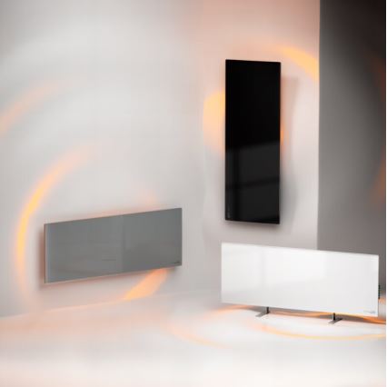 AENO - Pannello elettrico intelligente a infrarossi con LED display 700W timer/termostato IP44 Wi-fi nero