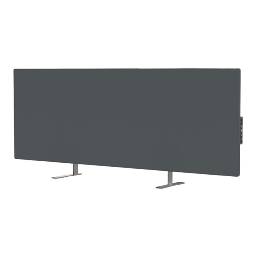 AENO - Pannello elettrico intelligente a infrarossi con LED display 700W timer/termostato IP44 Wi-fi grigio