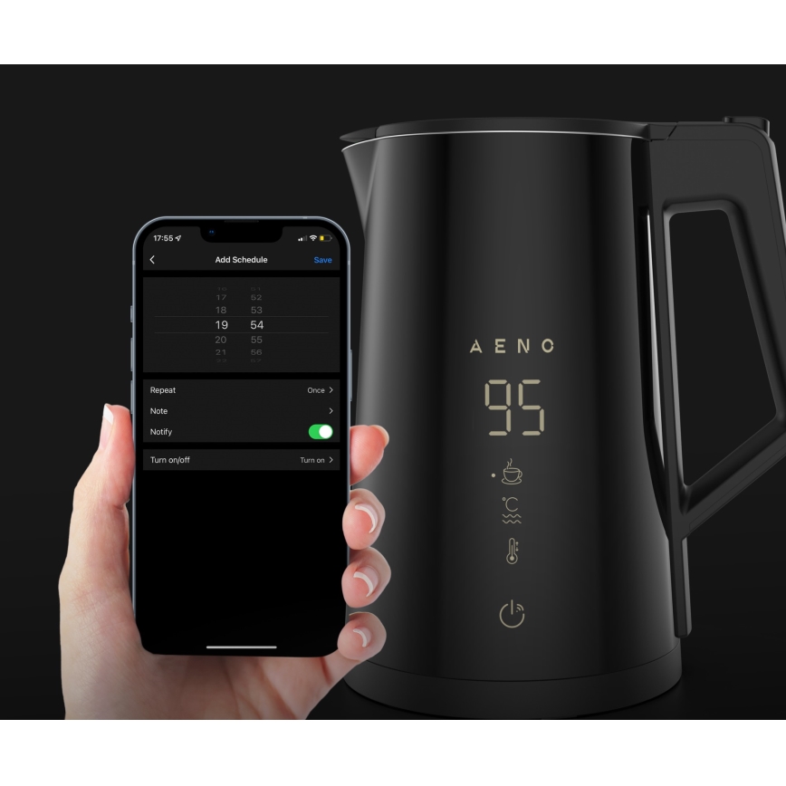 AENO - Smart-Wasserkocher mit LED-Anzeige 1,7 l 2200W/230V schwarz
