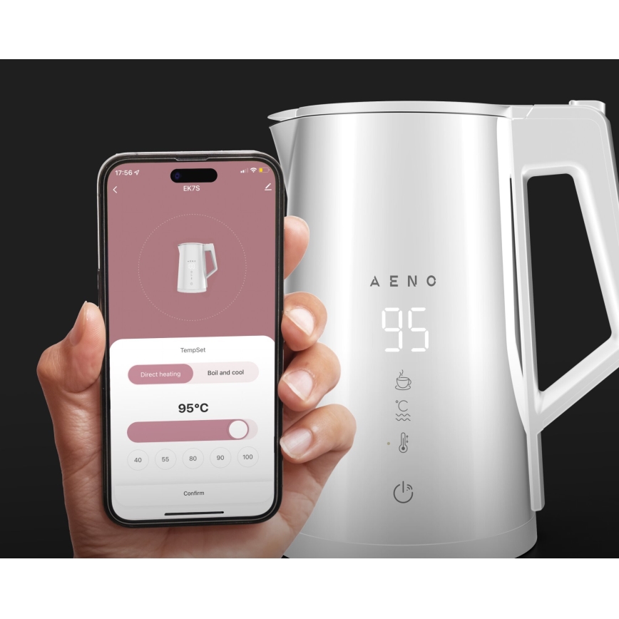 AENO - Smart-Wasserkocher mit LED-Anzeige 1,7 l 2200W/230V weiß