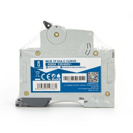 Aigostar - 1-poliger Leitungsschutzschalter 1P-63A-C 230-400V