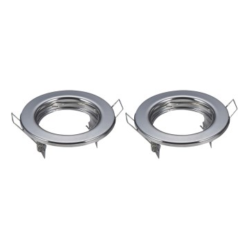 Aigostar - 2er-Set Einbaurahmen für GU10-Einbauleuchten Ø 8 cm, glänzender Chrom