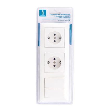 Aigostar - SET 2x Steckdose mit Schalter 2x16A/250V SCHUKO