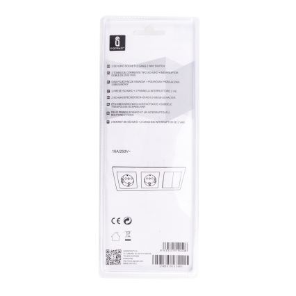 Aigostar - SET 2x Steckdose mit Schalter 2x16A/250V SCHUKO